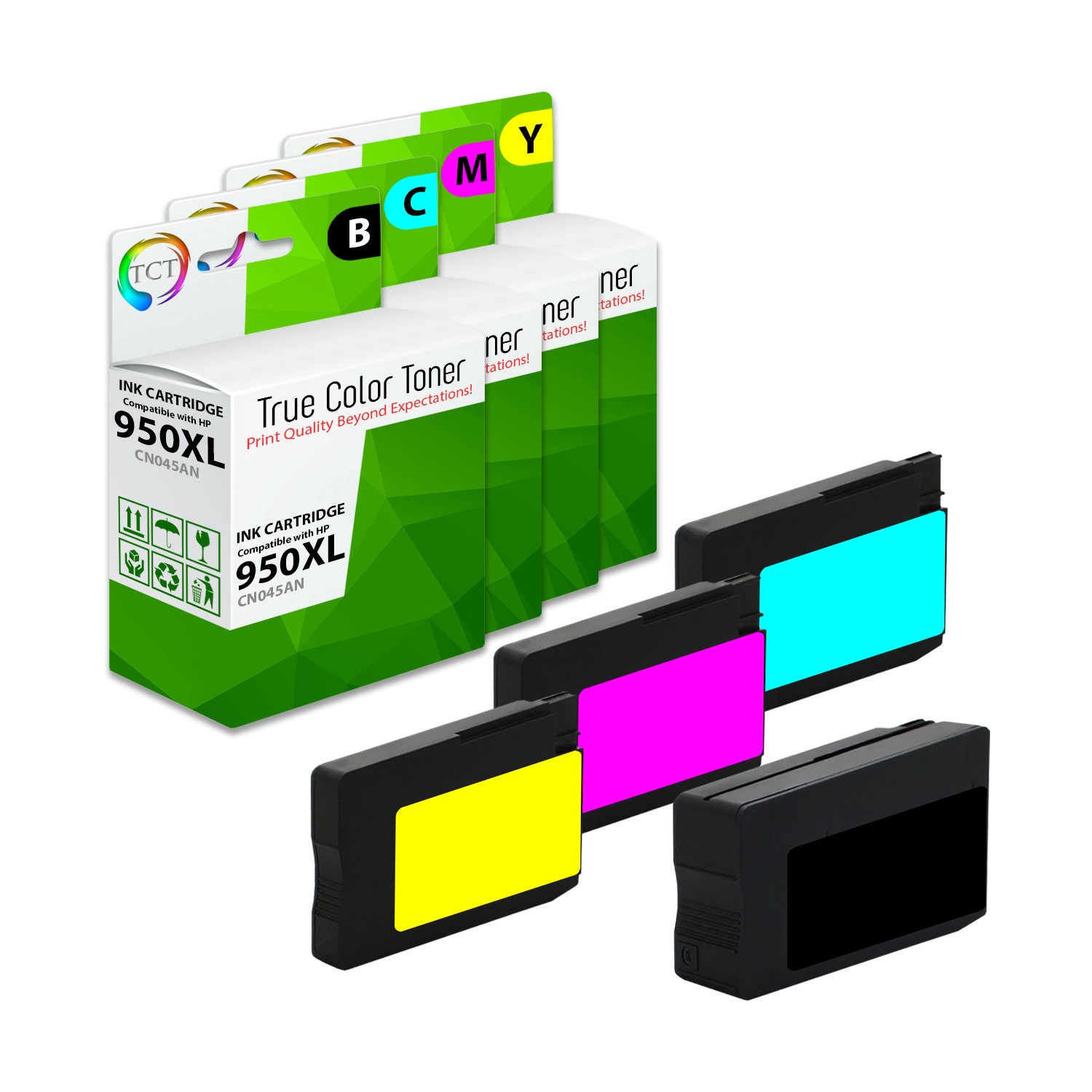 4Pk TCT Compatible 950XL 951XL HY For HP OfficeJet Pro 8600 8610 Ink Cartridge
