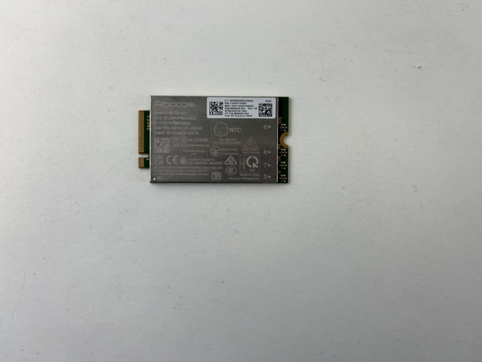 N00181-005 Fibocom FM350-GL 5G NR Sub6 M2 Module for HP Laptop