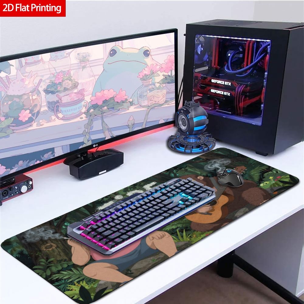 2D Flat Premium Quality Rubber Base Gaming Mouse Pad for Adults, Modern Office
