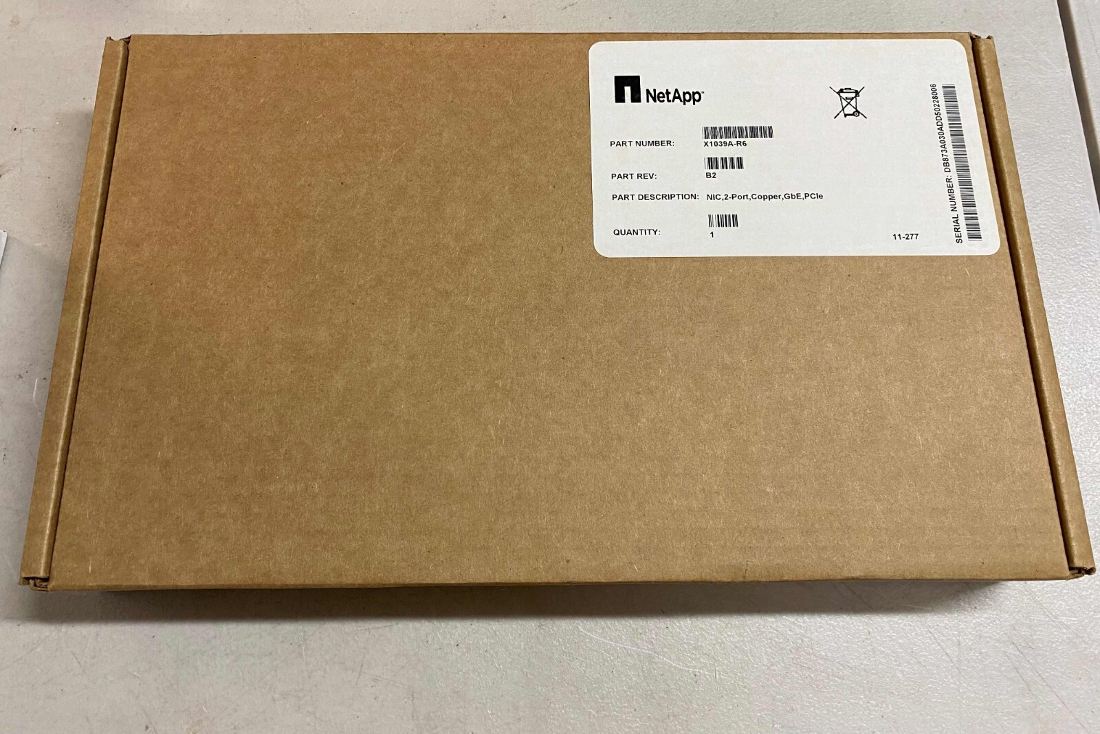NETAPP X1039A-R6 PCI-e Dual Port GbE NIC Card Copper RJ-45 106-00048 Adapter