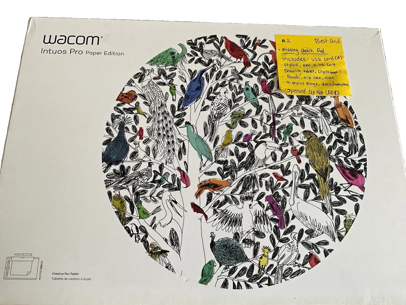 ⁠Wacom Intuos Pro Paper Edition Medium PTH-660P Drawing Tablet Open Box Complete