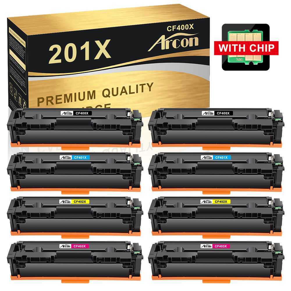 8x CF400X BCYM Toner Compatible For HP 201X Color Laserjet Pro MFP M252dw M277dw