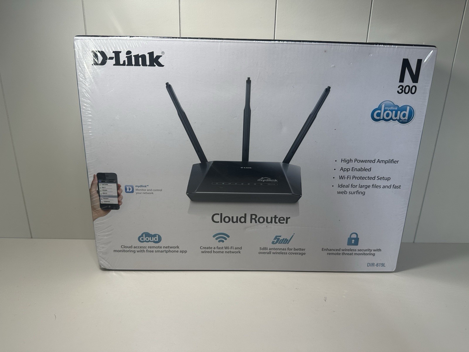 D-LINK DIR-619L N 300 High Power Cloud Wireless Router 3 Antenna Sealed BrandNew