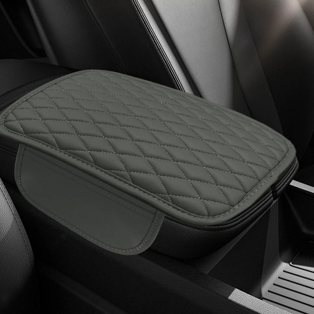 Car Center Console Cover, Car Armrest Cover Cushion, Leather Support Pad with 2