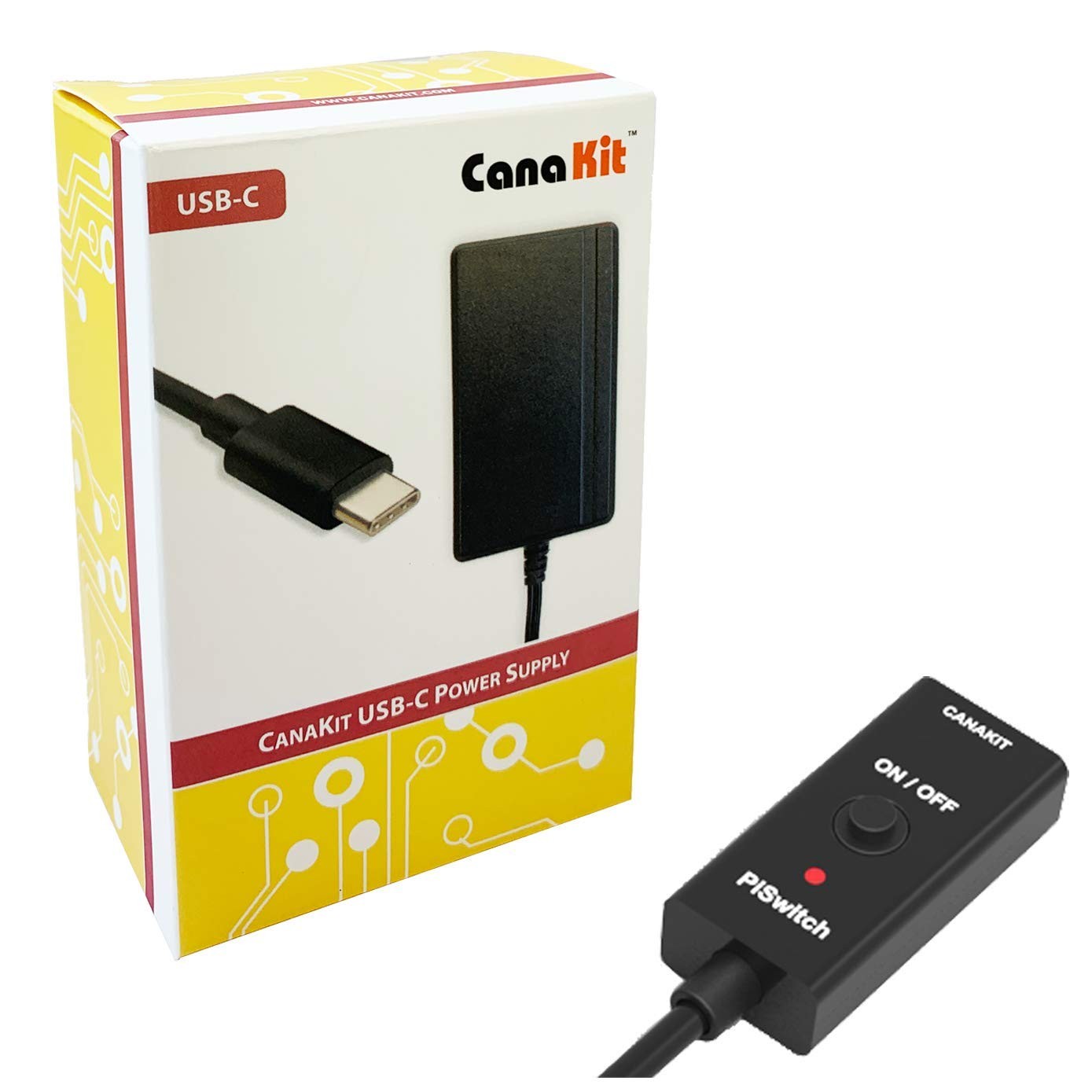 CanaKit 3.5A Raspberry Pi 4 Power Supply with PiSwitch (USB-C)