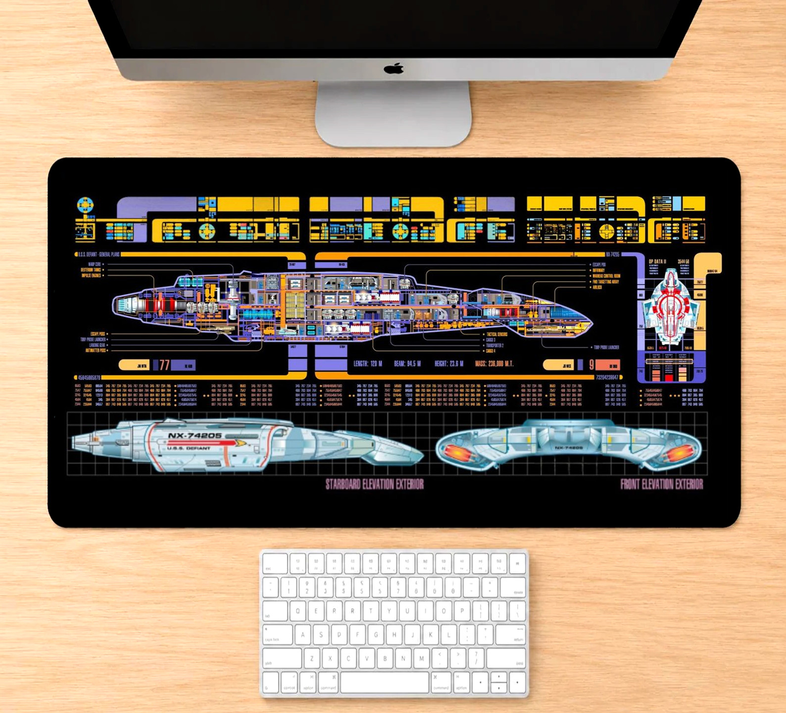 Star Trek Saturn Mouse Pad, Galaxy Class LCARS Gaming Desk Mat Mousepad AH392ND