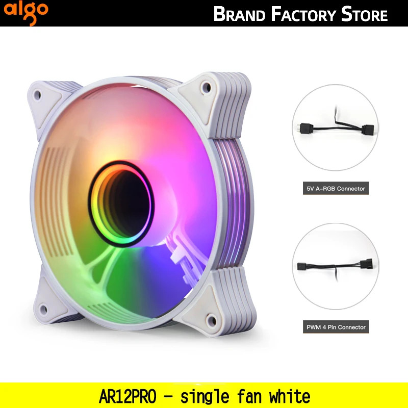 Aigo AR12PRO Gaming Computer Case CPU Cooling Fan 120mm ARGB Neon LED 4-Pin PWM