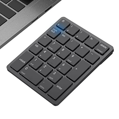 Bluetooth Number Pad Wireless Numeric Keypad 26 Keys Portable for PC Laptop
