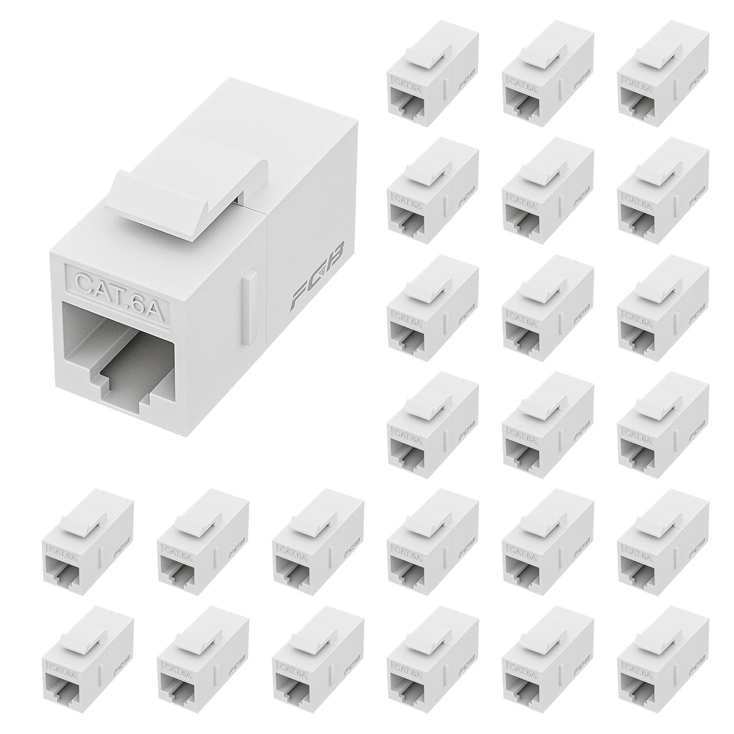 10 Gbps CAT6A RJ45 Keystone Coupler 25-Pack, Ethernet Keystone Jack, Ethernet Co