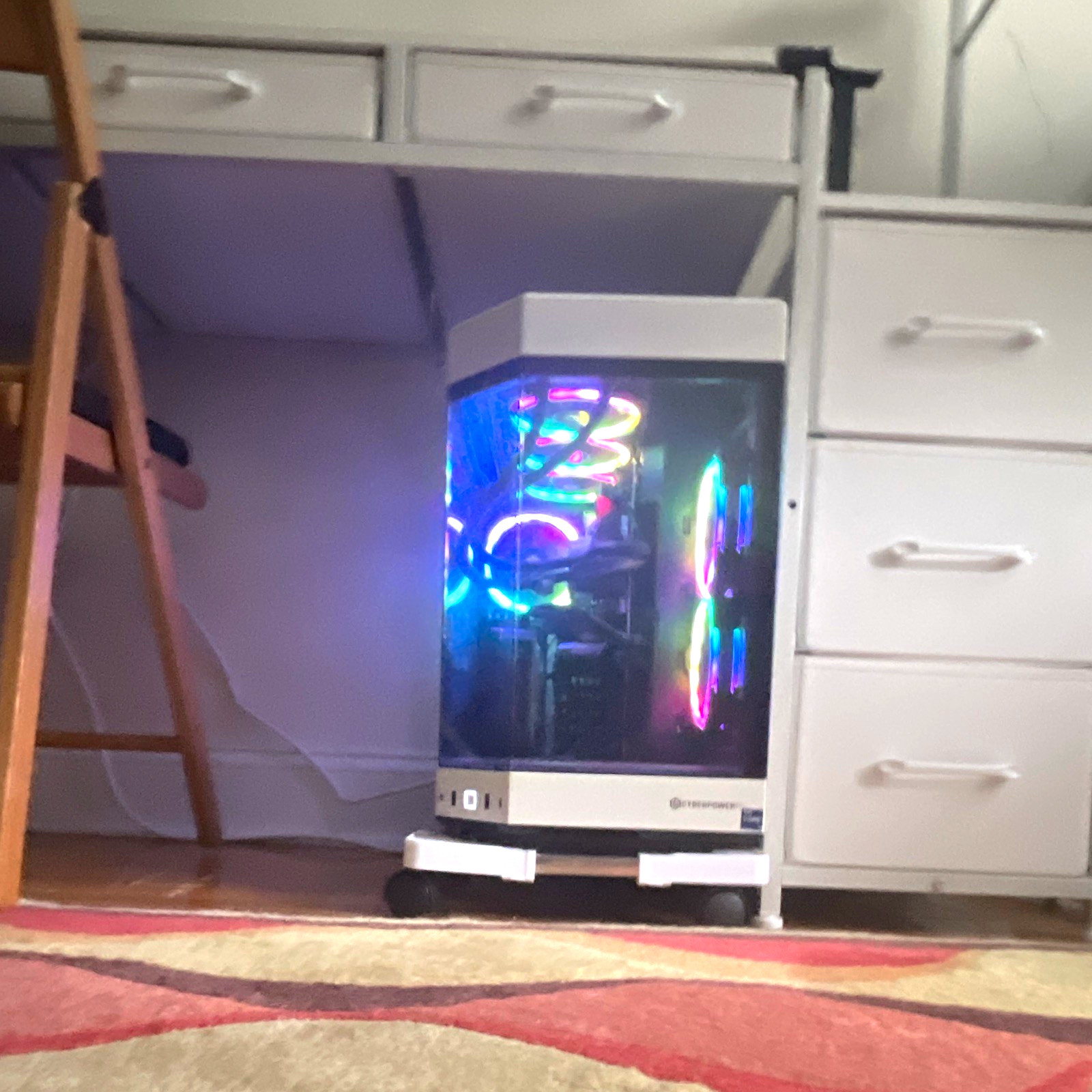 iBUYPOWER White RGB Gaming Desktop Tower PC, Tempered Glass Side Panel