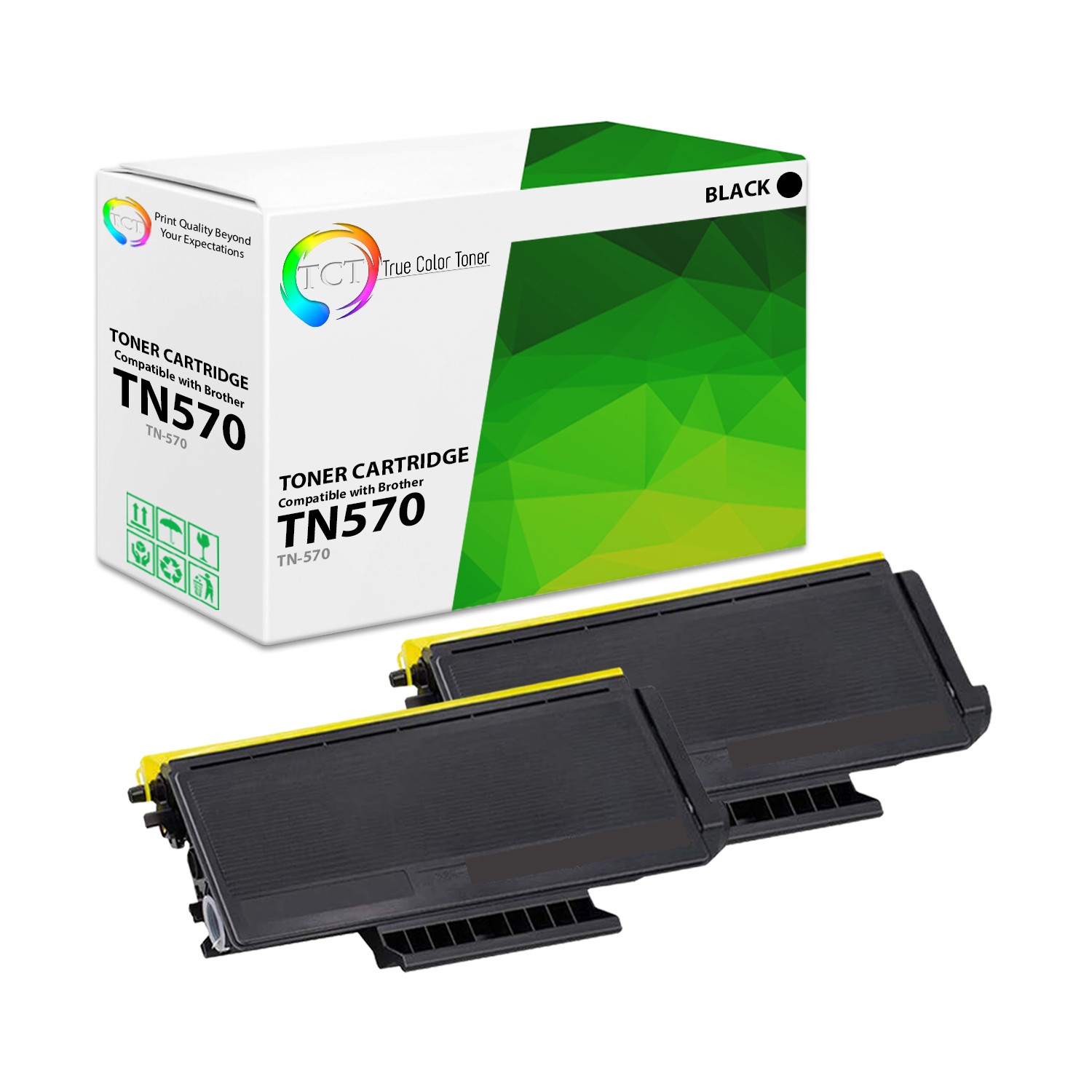 TCT 2PK TN570 Black Compatible Toner For Brother HL 5140 DCP 8040 MFC 8440D