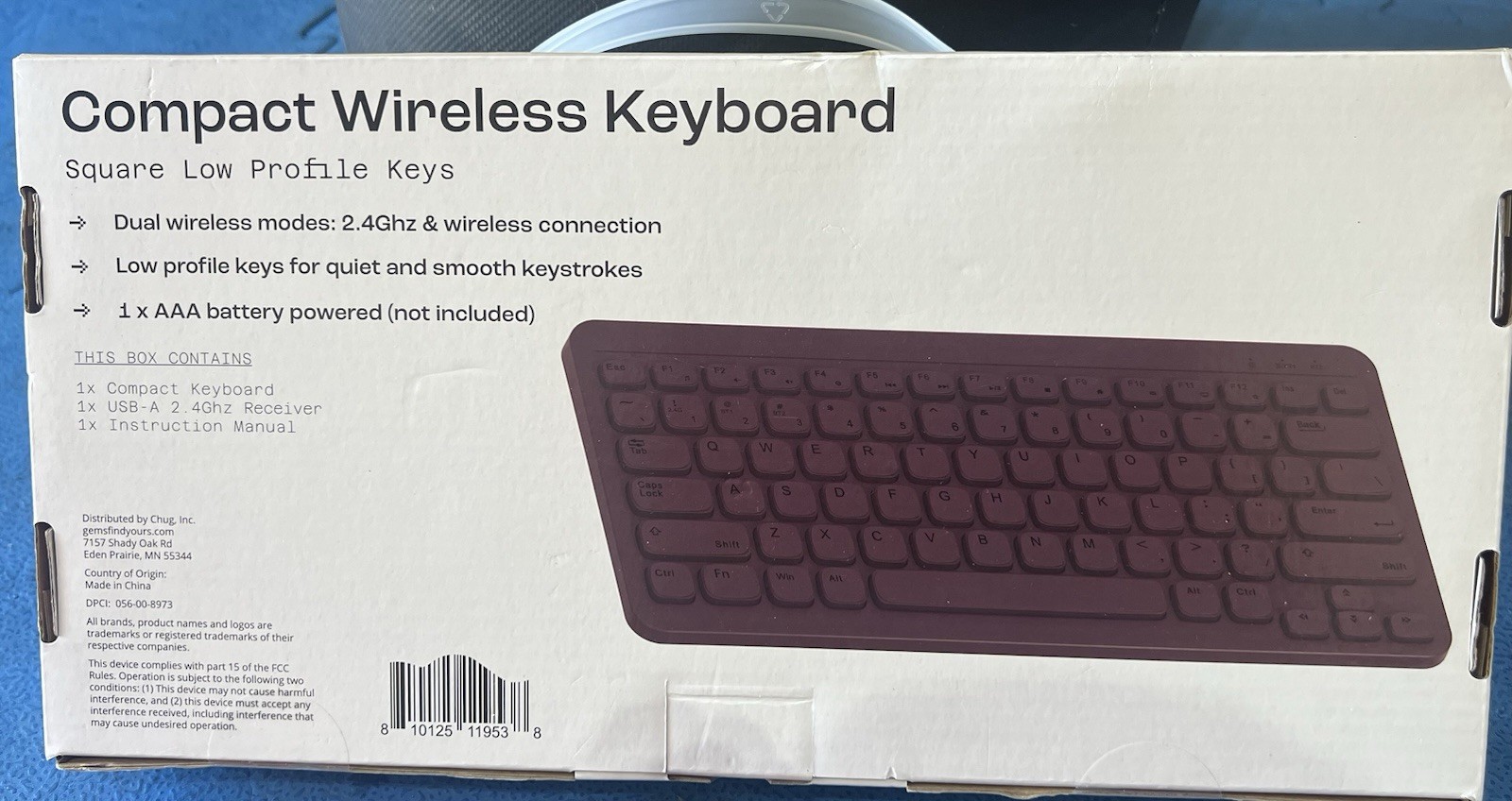 North - Compact Square Key - Wireless Keyboard - QWERTY - Slim - Brand New