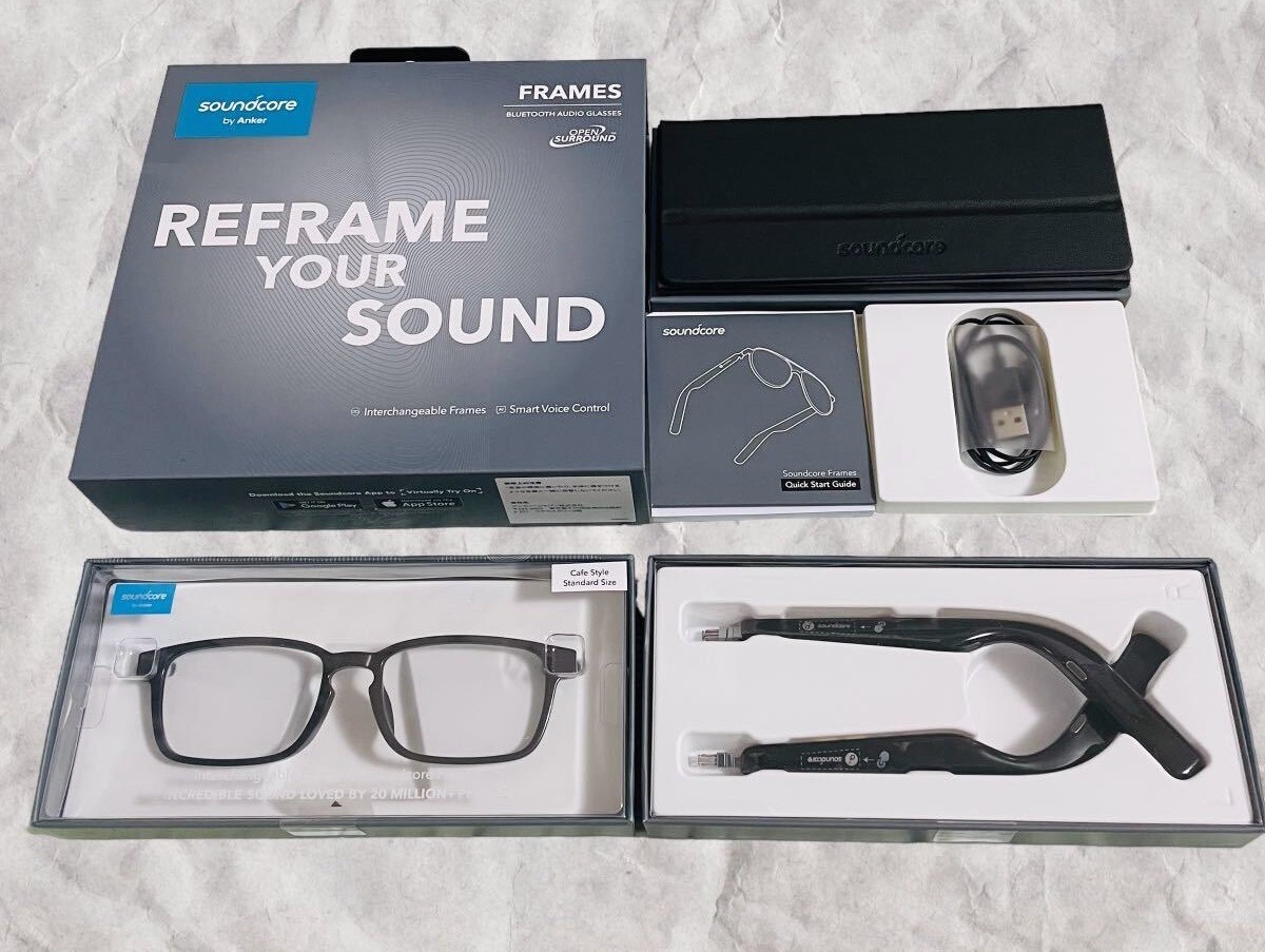 Anker Soundcore Frames Cafe Smart Audio Glasses Blue Light Cut IPX4 A3600 Japan