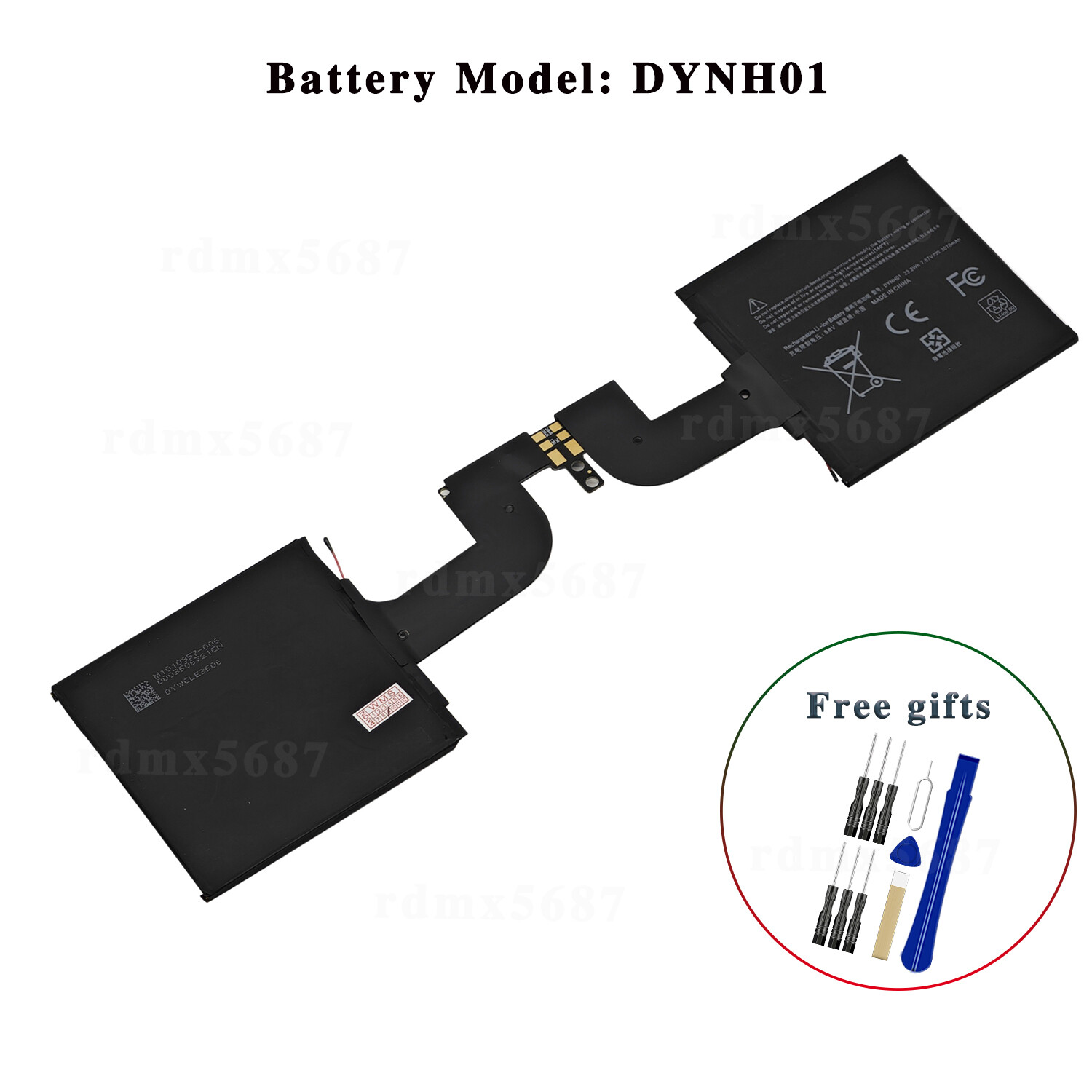 For Microsoft Surface Book2 15" 1793 Tablet Screen Battery DYNH01 3070mAh +Tool