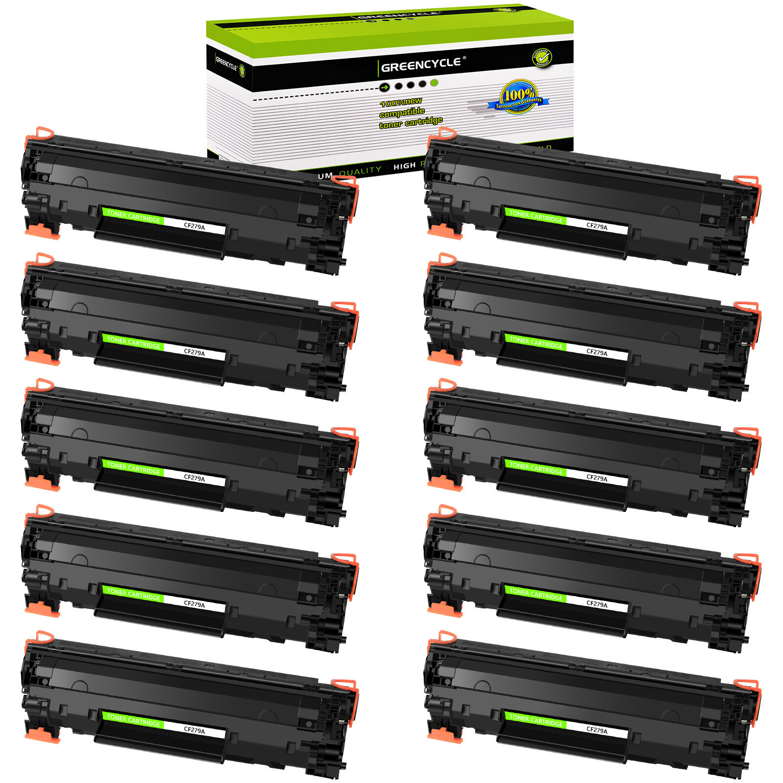 GREENCYCLE 10PK Fit For HP LaserJet Pro M12w MFP M26a CF279A 79A Toner Cartridge