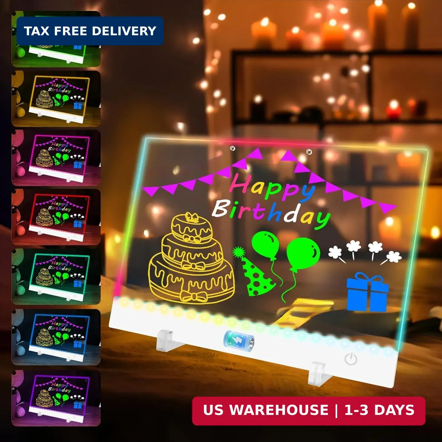 Rechargeable Led Drawing Board for Kids - 13.8"X10" Light Up Drawing Pad with 8