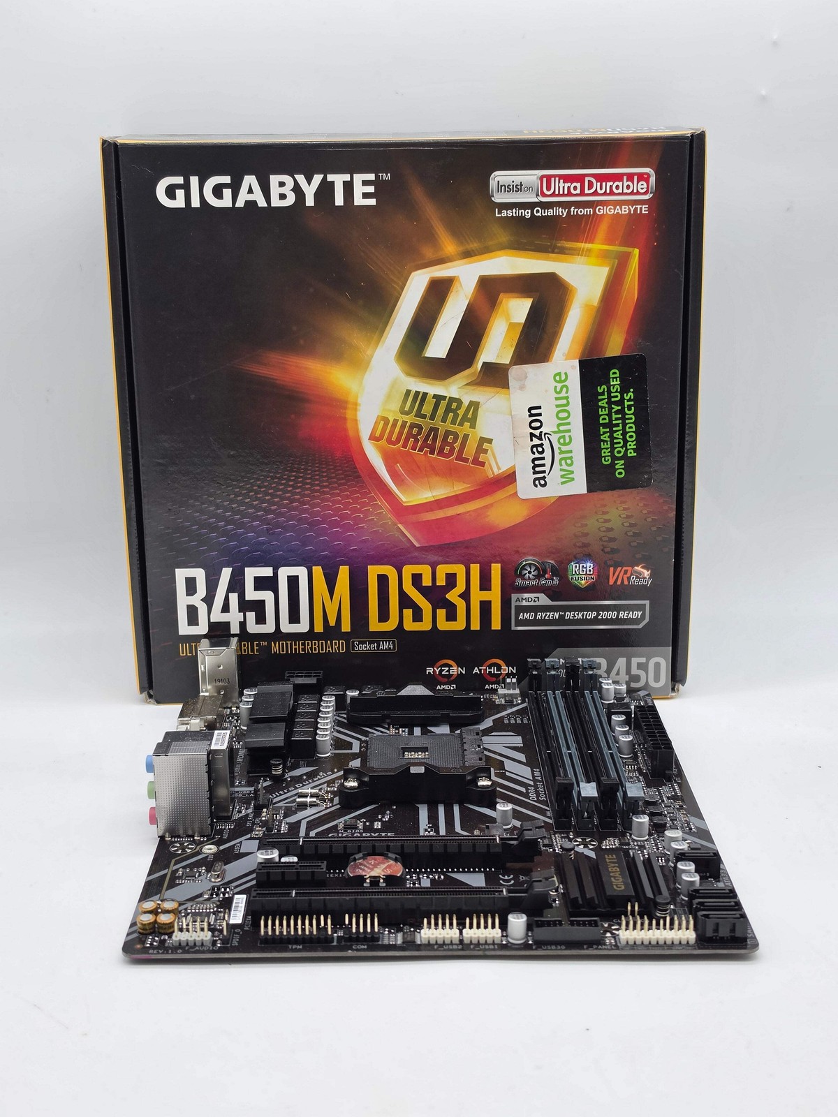 Gigabyte B450M DS3H Motherboard Socket AM4 AMD B450 Micro ATX DDR4 Ryzen Used