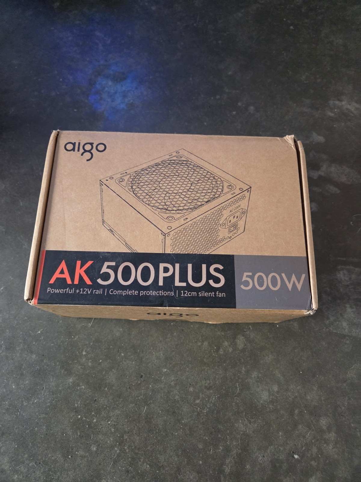 Aigo AK PC PSU Power Supply Unit 500W Gaming 120mm RGB Fan