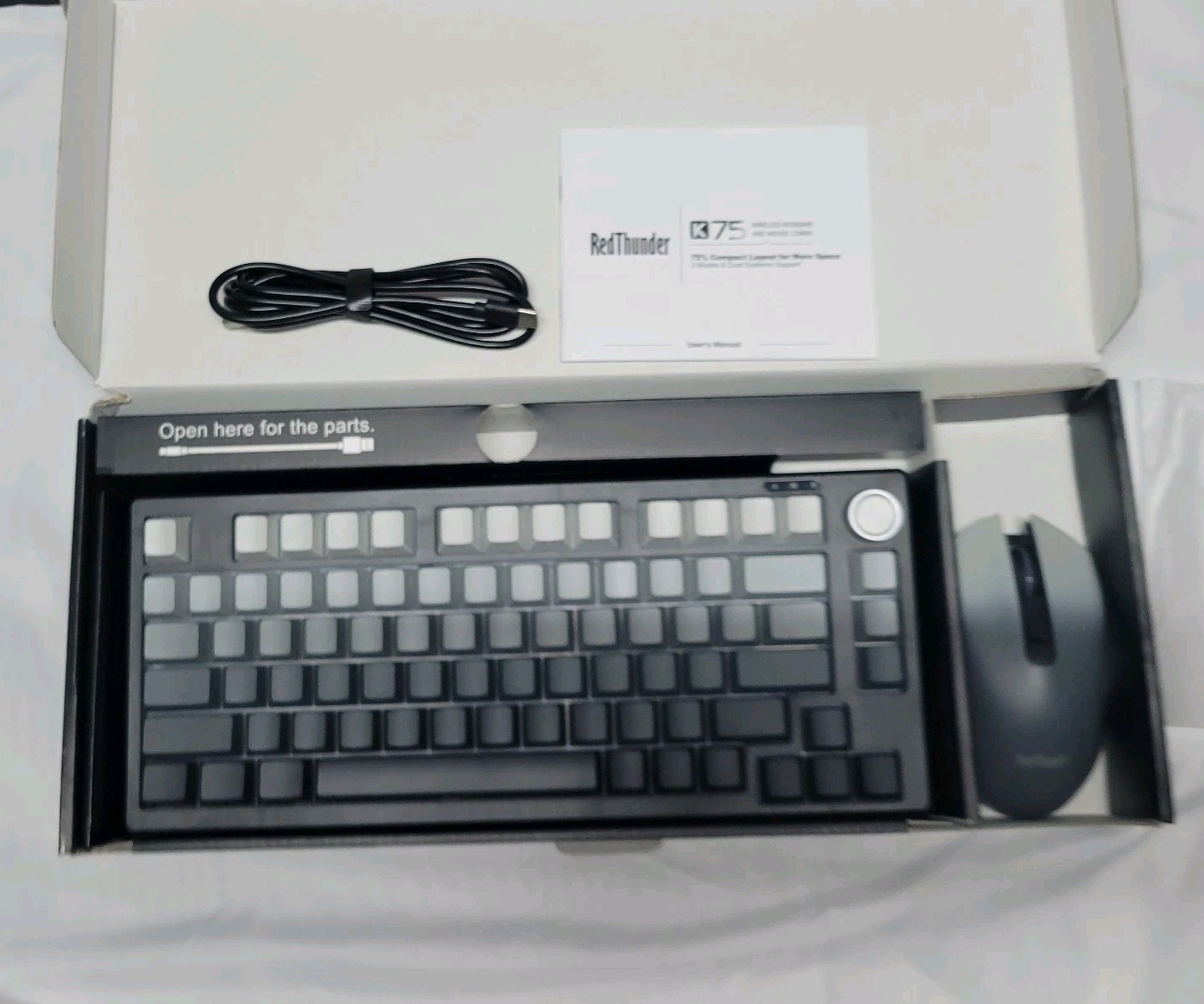 RedThunder K75 Wireless Membrane Keyboard & Mouse Gaming Combo RGB Gradient Gray