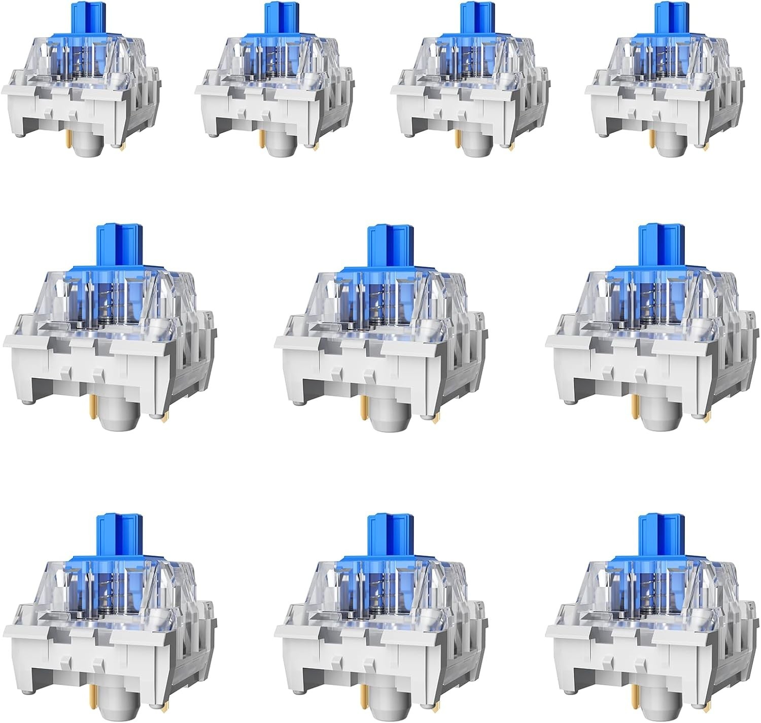 108PCS Clicky Blue Switches - Mechanical Keyboard Enhancer for Gamers & Creators