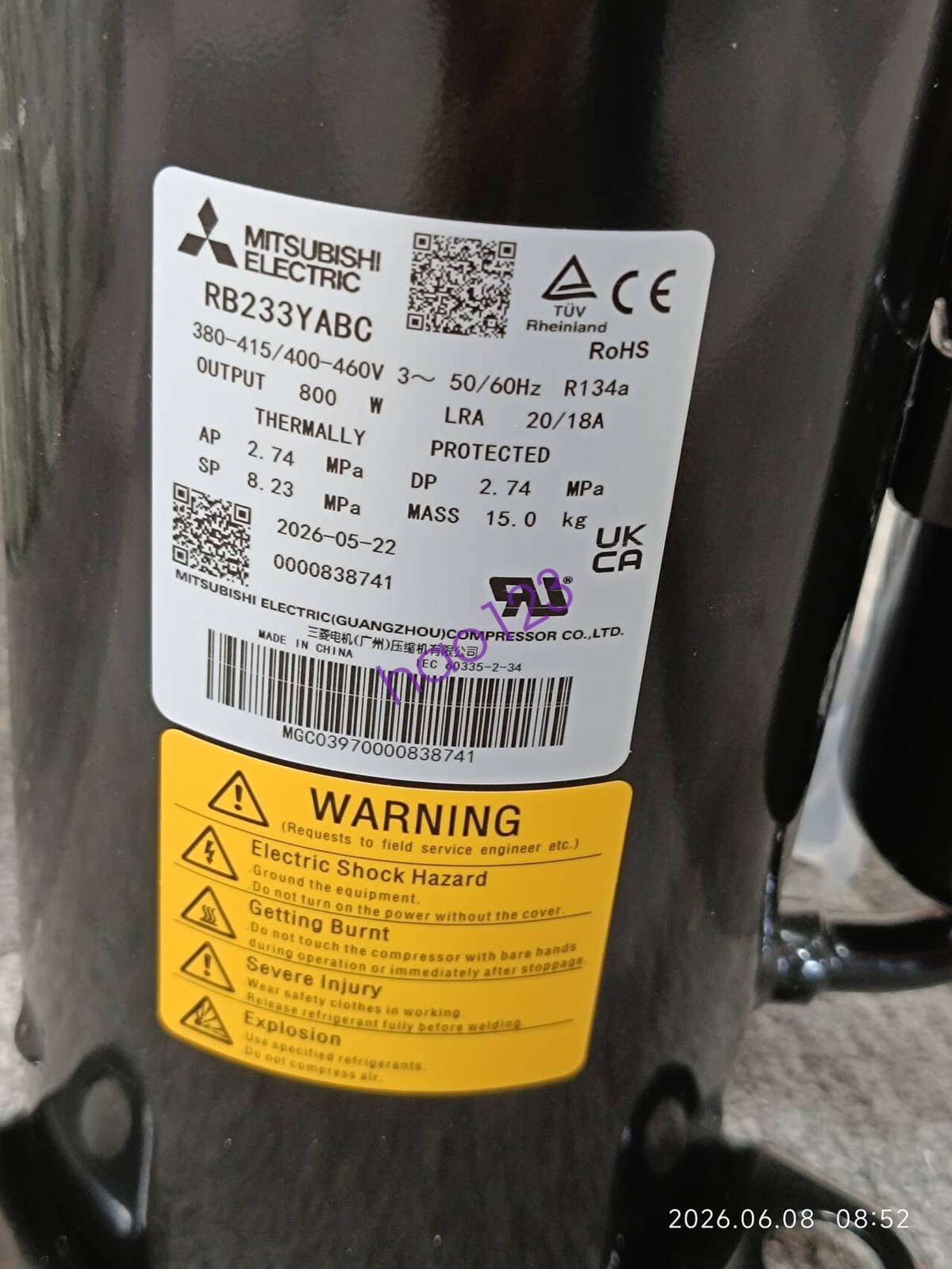 1PCS Compressor RB233YABC New Air Conditioning Compressor new DHL/FedEx