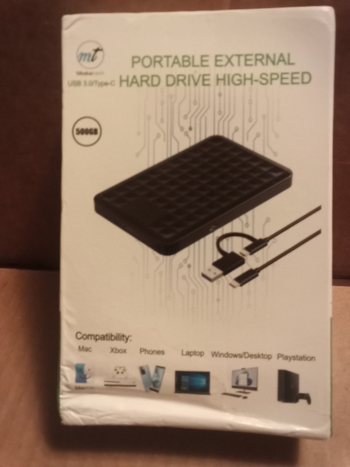 ModusTech Facet 500GB Portable USB-C External Hard Drive - Black Brand New Boxed