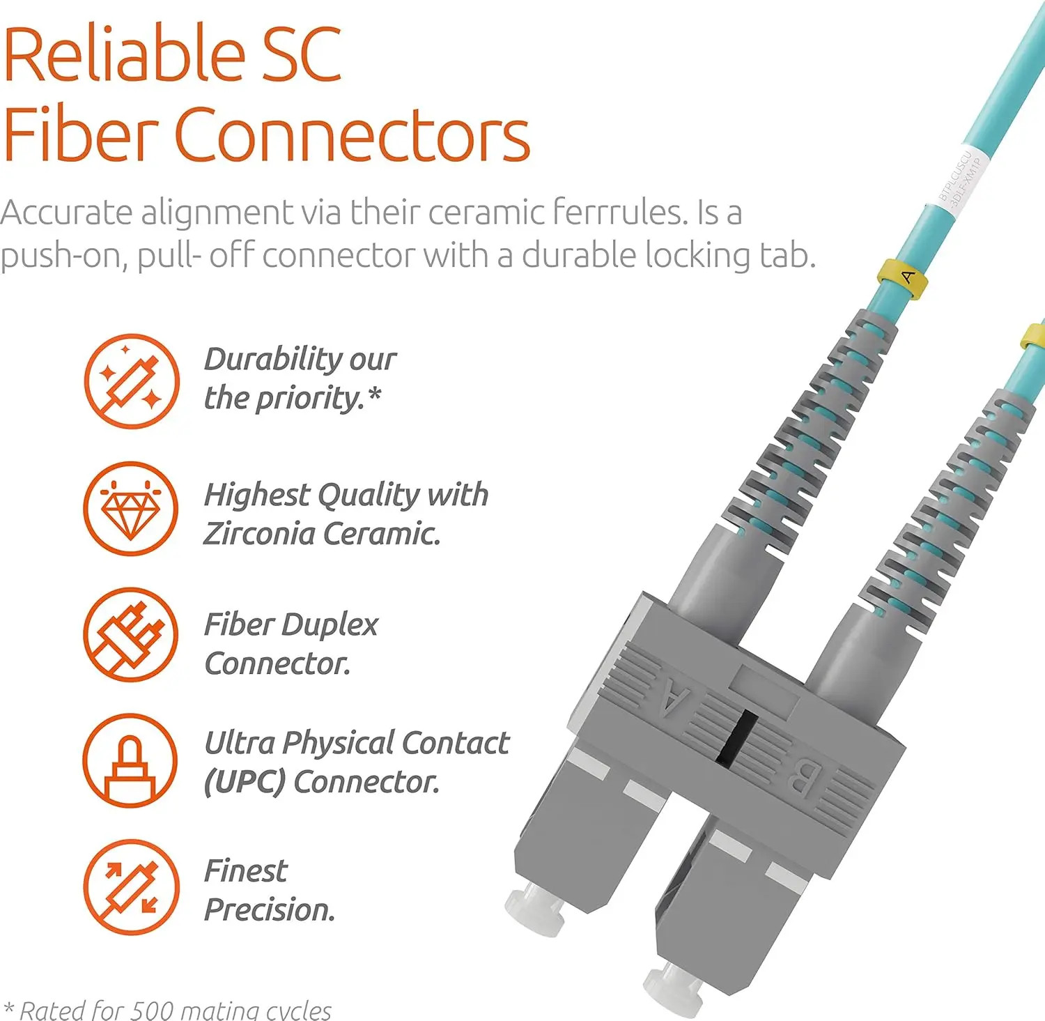 10M SC UPC-SC UPC Duplex OM3 50/125 Patch Cord LSZH 2.0mm LAN 