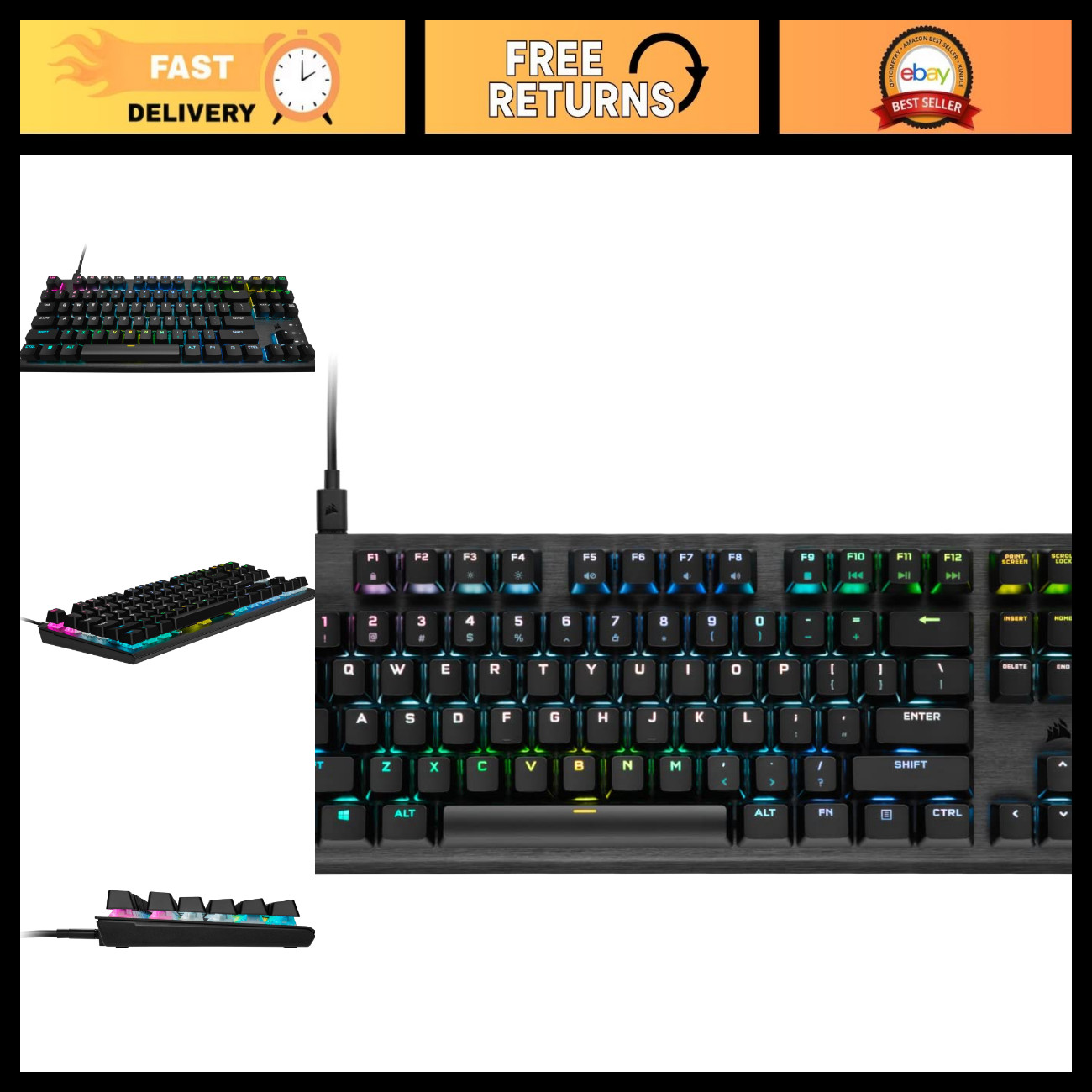 RGB Tenkeyless Optical-Mechanical Gaming Keyboard - OPX Switches, iCUE, QWERTY