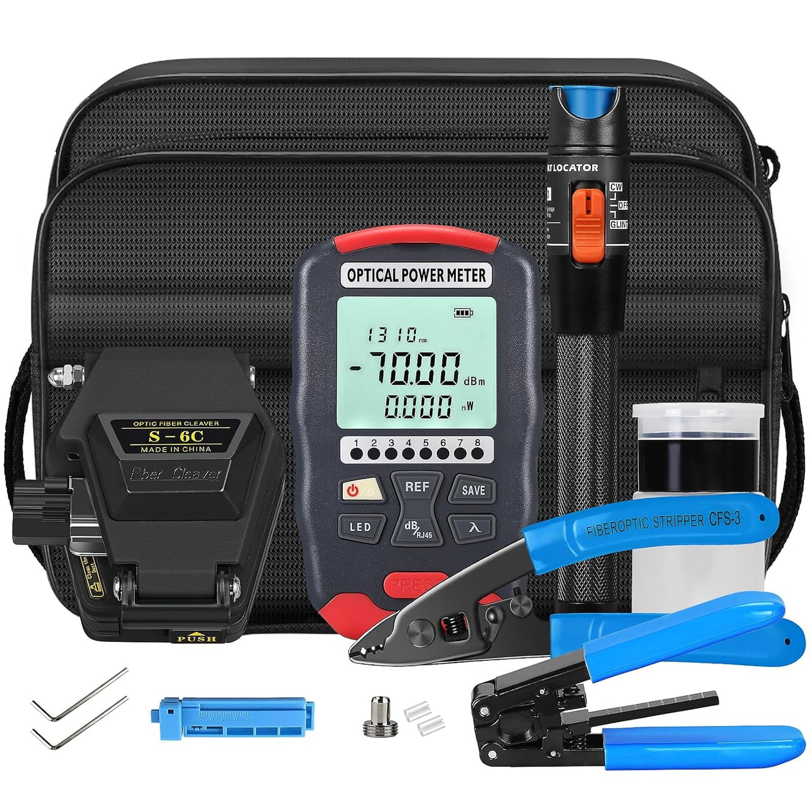 Fiber Optic Terminal kit 9-in-1 FTTH Tool kit Equipped with S-6C Optical Fiber