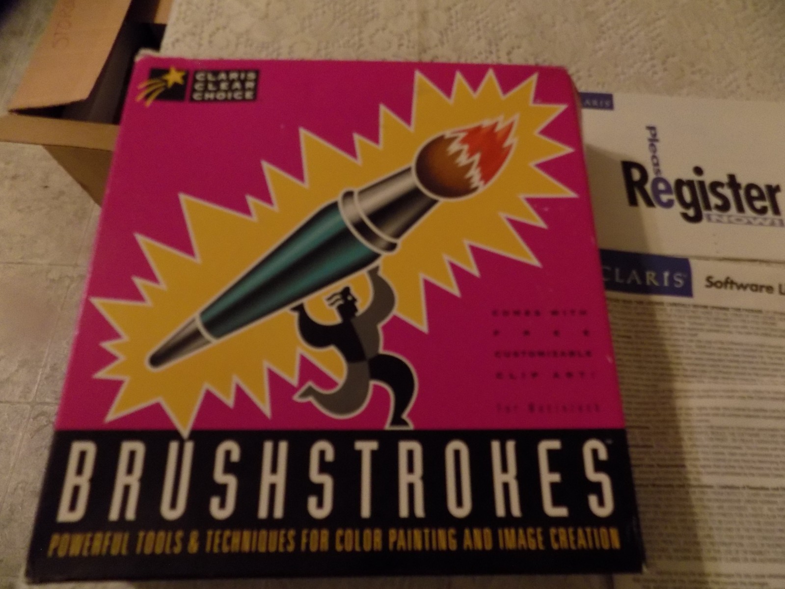 Vintage Brushstrokes For Macintosh, Claris Clear Choice 1993. No Book,
