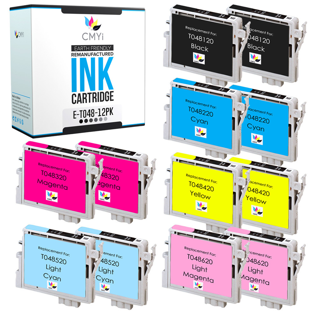 12PK Compatible Epson 48 Printer Ink Cartridges for Stylus Photo R300M R320 R340