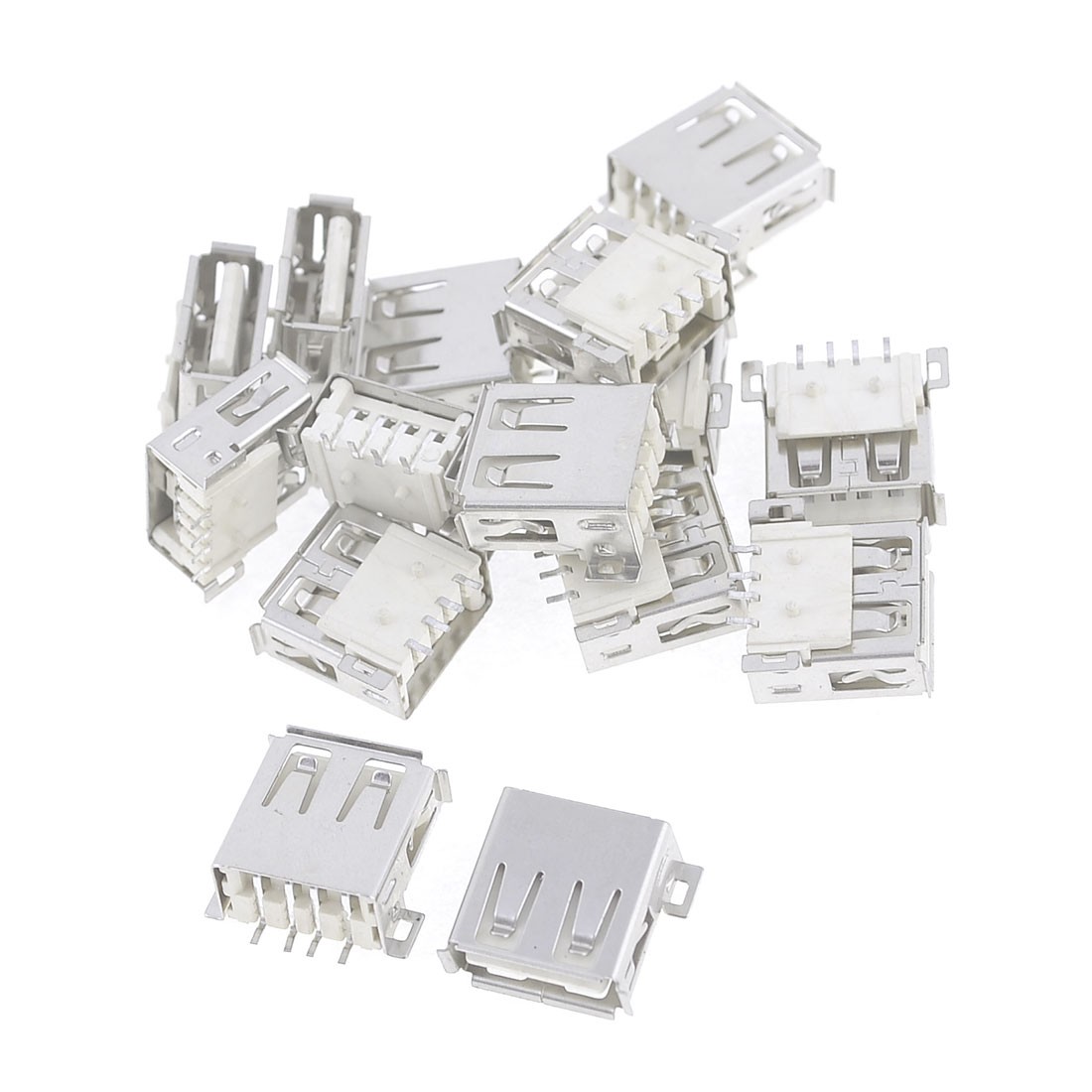 15 Pcs USB 2.0 A Female Jack Socket PCB Soldering Connector for Computor