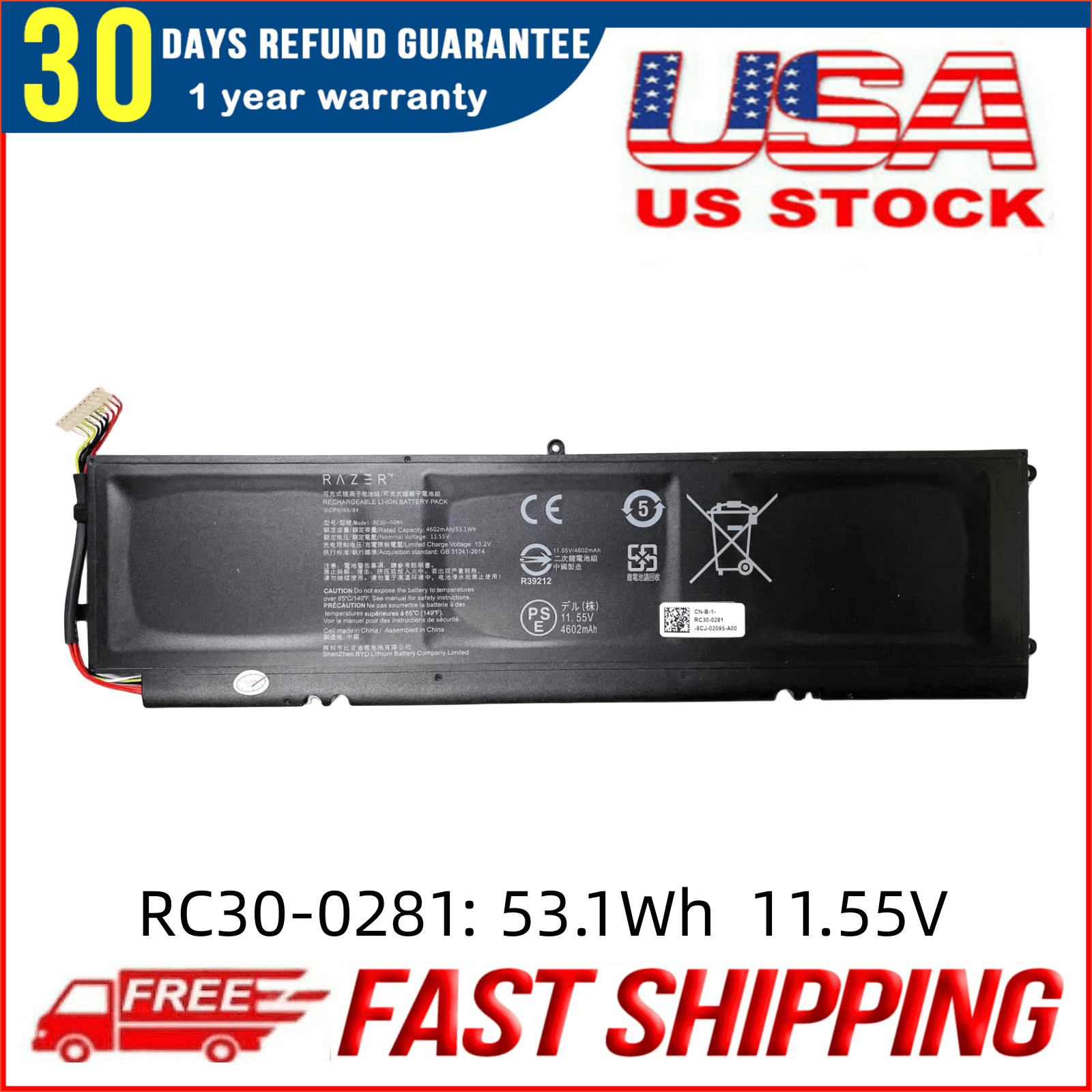 New Genuine RC30-0281 Battery for Razer Blade Stealth 13 2018 2019 RZ09-02810E71