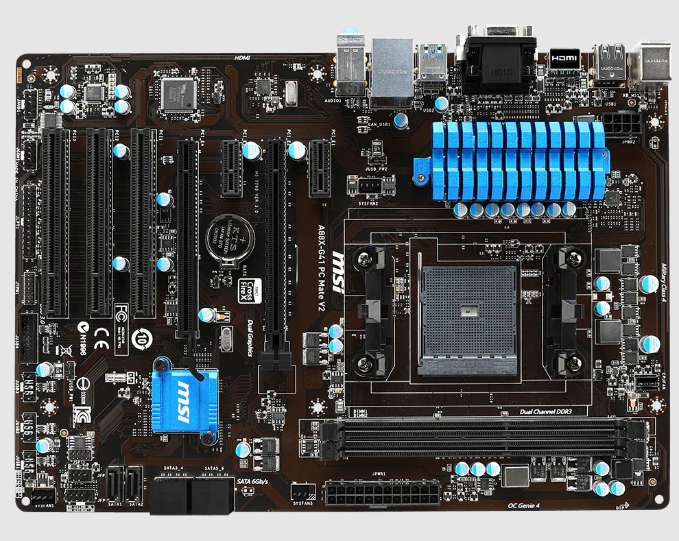 For MSI A88X-G41 PC Mate V2 motheboard FM2/2+ 2*DDR3 32G DVI+HDMI ATX Tested ok