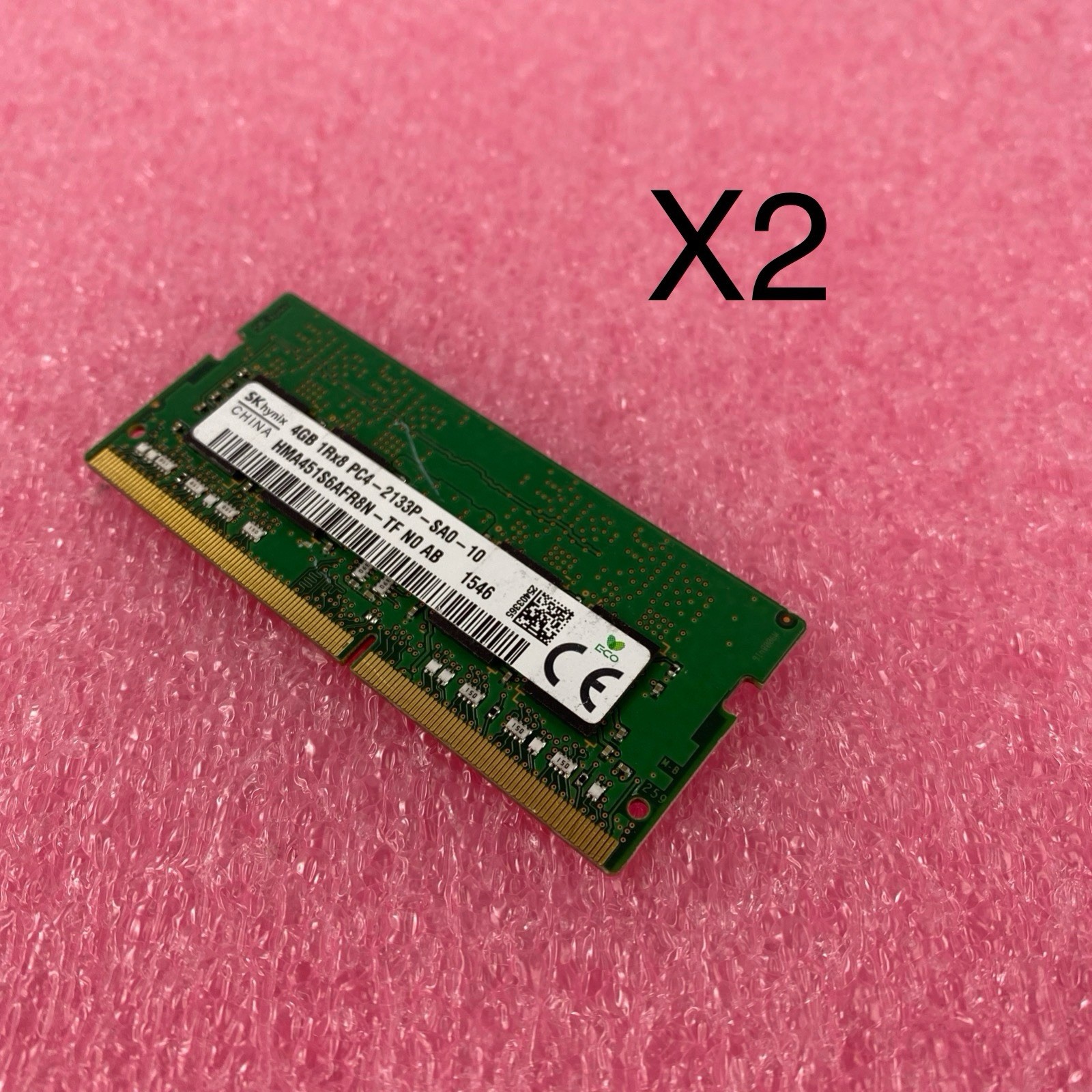 SK Hynix 4GB DDR4 PC4-2133P Laptop Memory Ram HMA451S6AFR8N-TF - Lot of 2