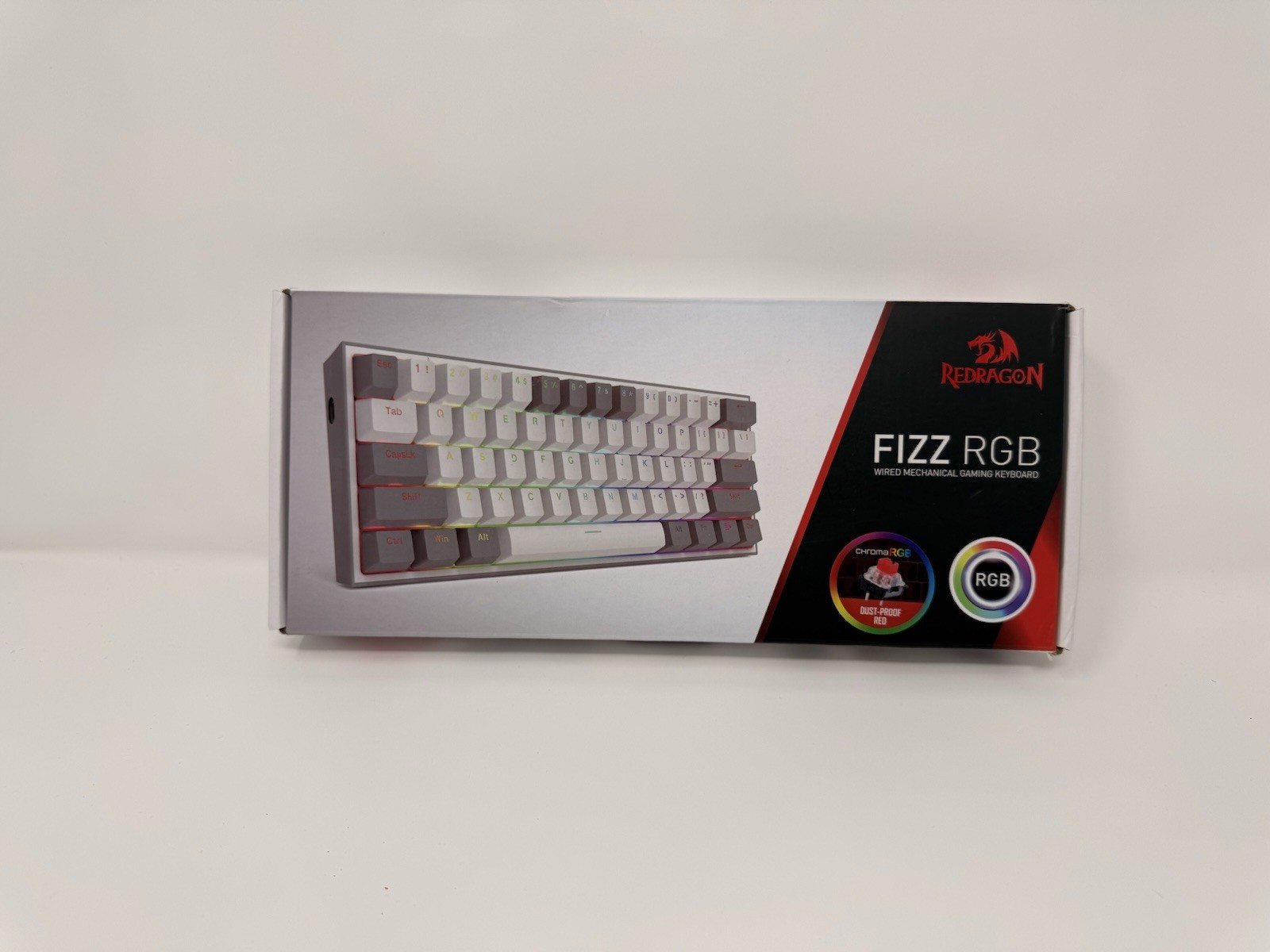 RedDragon Fizz K617 Mechanical Gaming Keyboard RGB, USB, Gray/White