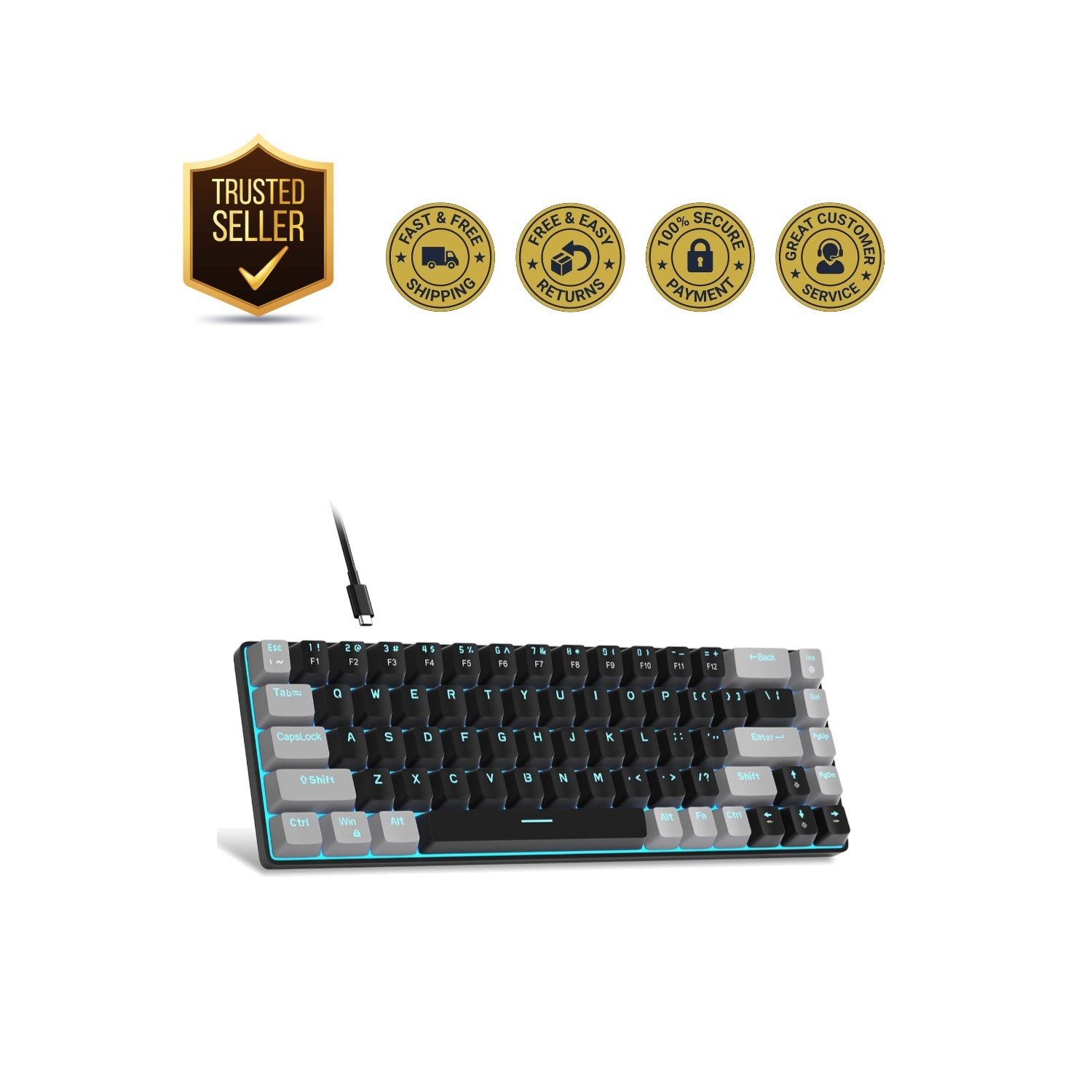 Ergonomic MK-Box Mechanical Keyboard - Anti-Ghosting, Portable Design for Gaming