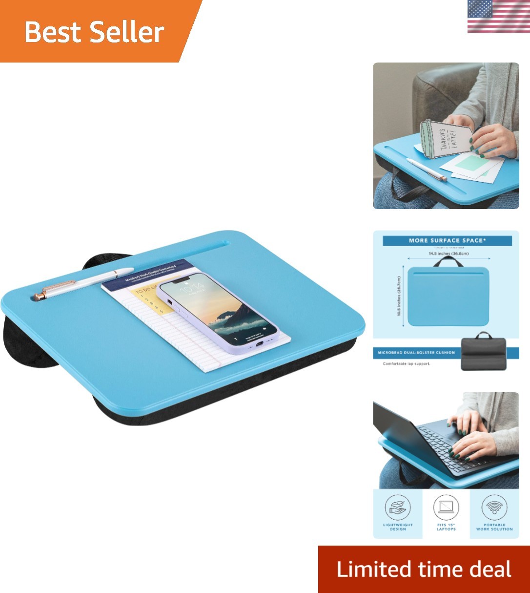 Brand New Compact Lap Desk in Alaskan Blue