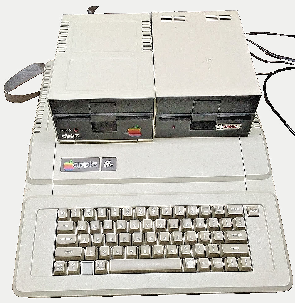 Apple IIe Computer With 2 Disk Drives