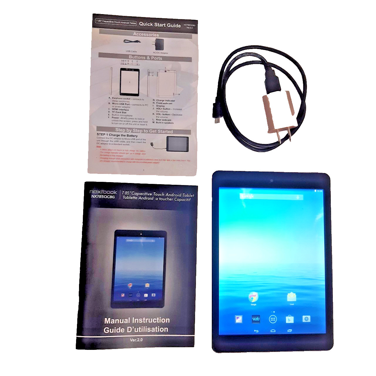 NEXTBOOK NX785QC8G, RK3188 Quad core ARM, Cortex A9, 1. 6GHz Processor, 1 GB DDR