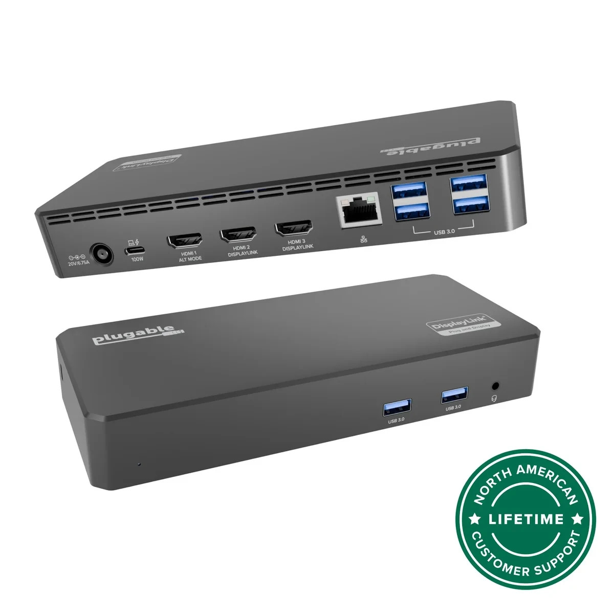 Plugable 12-in-1 USB Type-C Docking Station Docking Station (UD-3900PDZ) Black