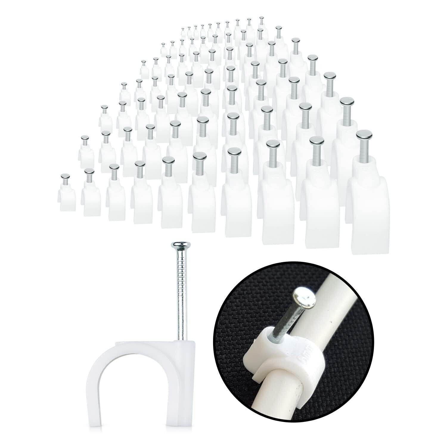 500 -Pack Mini Round Cable Clips- Computer Cable Management Clips for