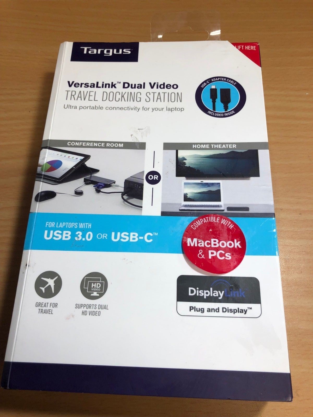 Targus - VersaLink Dual Video Travel Docking Station - Black DSU100US