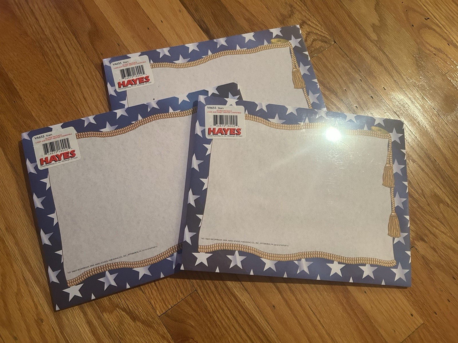 NEW SEALED HAYES STARS PATRIOTIC PRINTER PAPER PACKS 