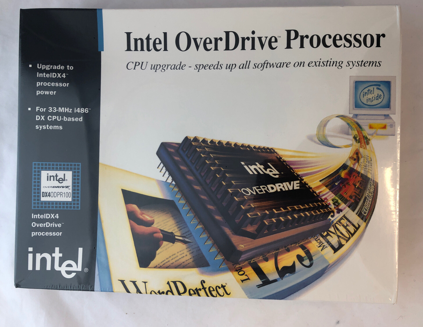 NEW DX4 100 BOXED INTEL PROCESSOR OVERDRIVE DX4ODPR100 486 100Mhz CPU 33/100