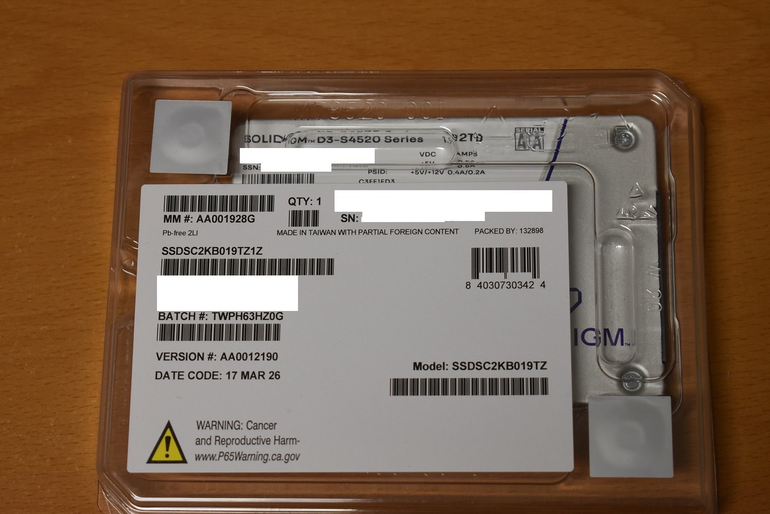SOLIDIGM 1.92TB SSD D3-S4520 SERIES