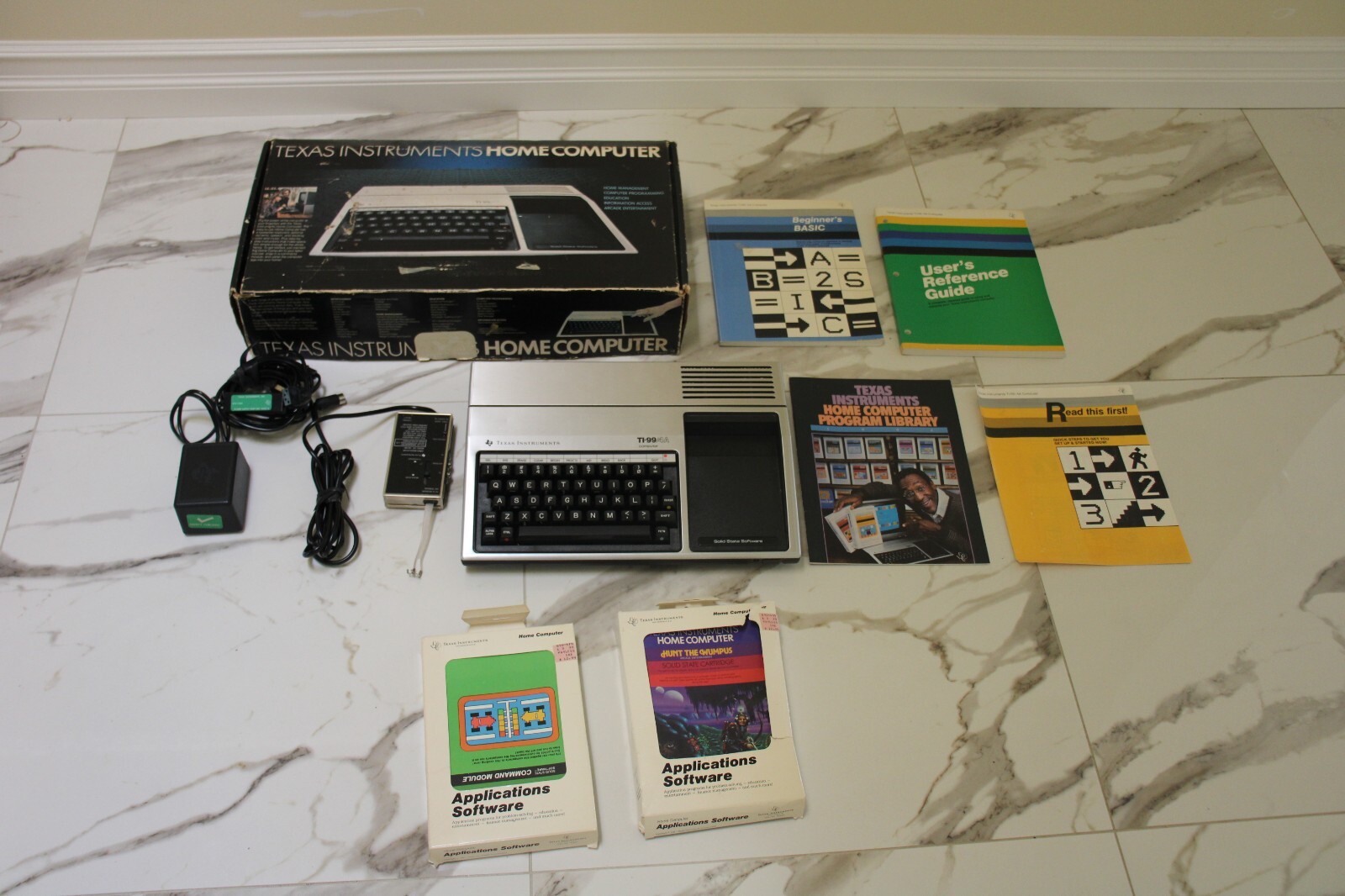 RARE TI-99/4 A Texas Instruments Home Computer w/2 GAMES MUSEUM CONDITION "WORKS