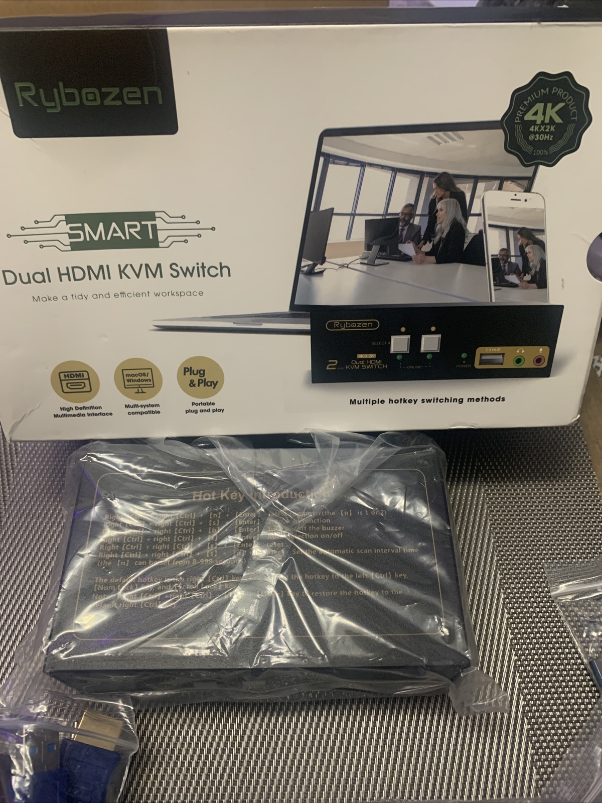 rybozen smart dual hdmi kvm switch