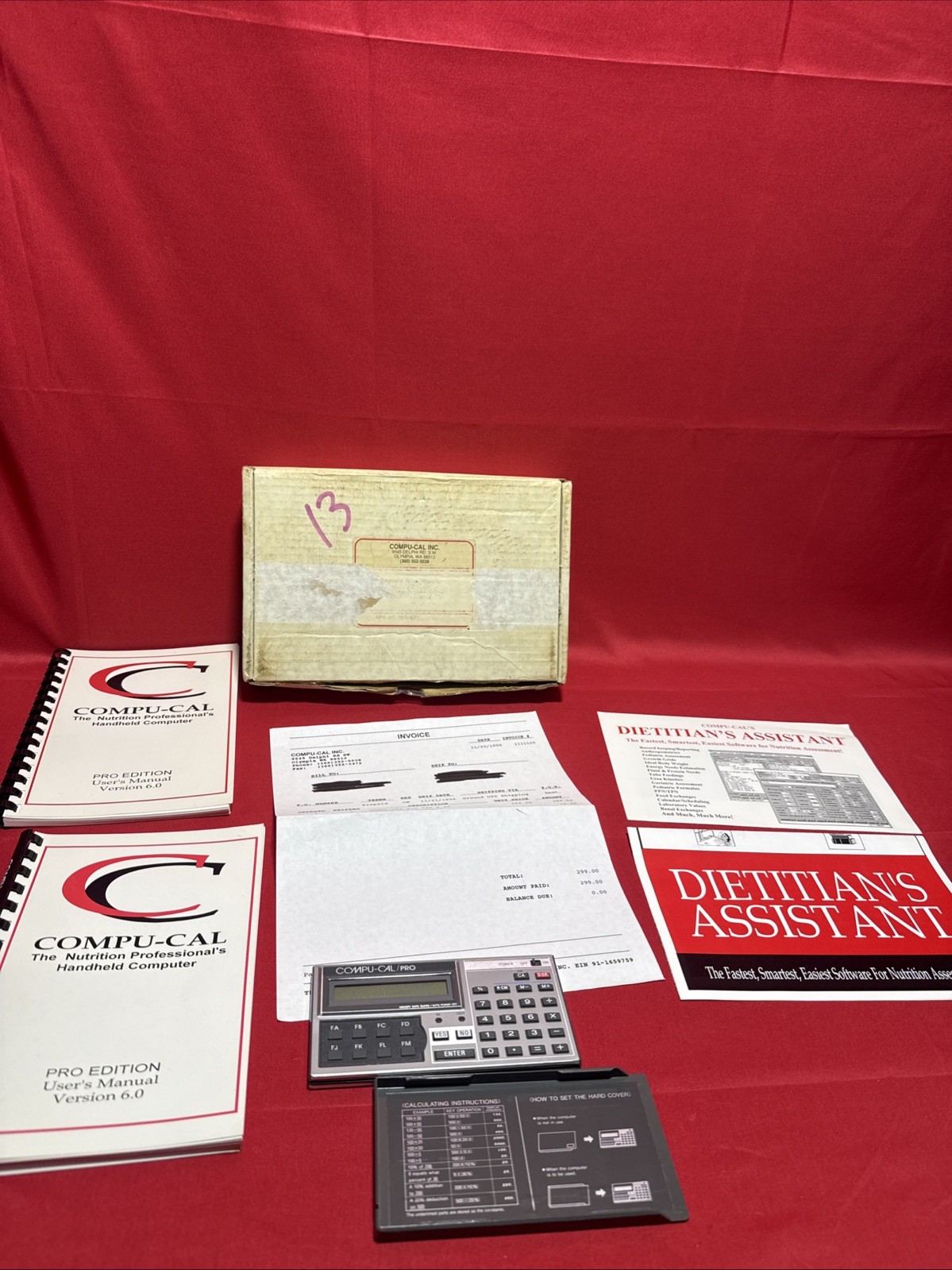 Compu-Cal Pro Edition  Users Manual  Version 6.0 Lot of 2 Users Manuals And Calc