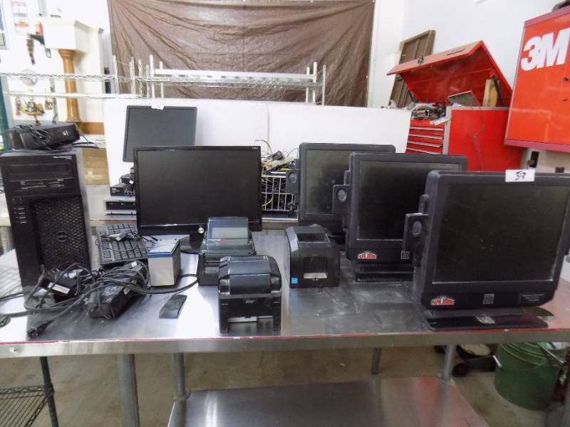 Electronic POS System Computers, Monitors, Keyboards, & Cords